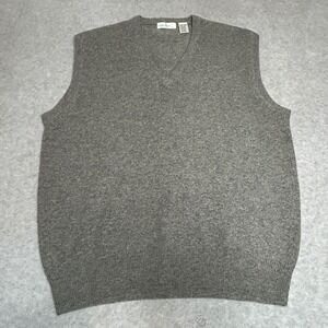 VTG Brian MacNeil 100% Lambswool Sweater‎ Vest Mens XL  Sleeveless Gray Preppy